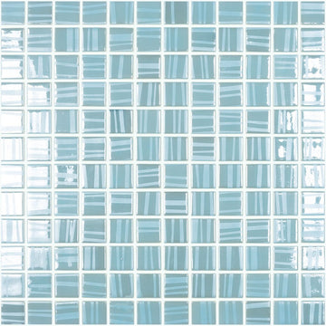 Tender Artic Ice, 1" x 1" Glass Tile | Mosaic Pool Tile by Vidrepur 