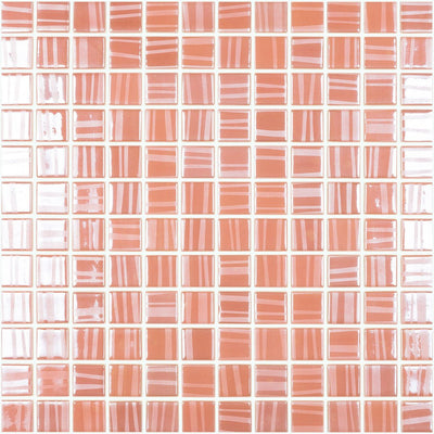 Tender Coral, 1" x 1" Glass Tile | Mosaic Pool Tile by Vidrepur 