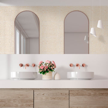 Tender Pale Rose, 1" x 1" Glass Tile | Mosaic Pool Tile by Vidrepur 