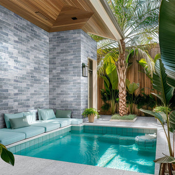 Terrazo Glacier, 24" x 24" | 2CM Porcelain Pool Paver by MSI