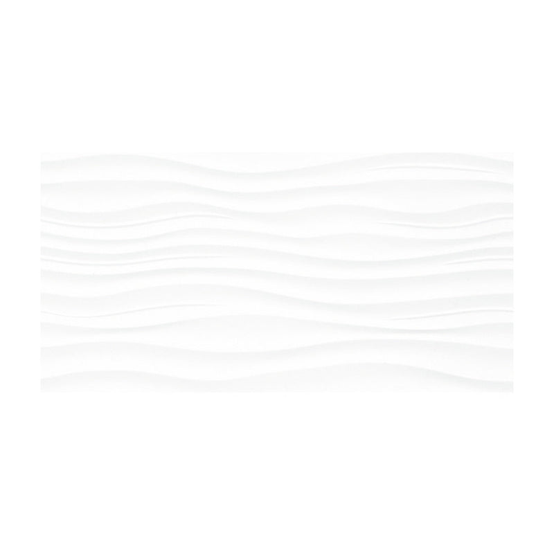 Terreno Glossy White Bloom, 12" x 24" Ceramic Tile | Wall Tile