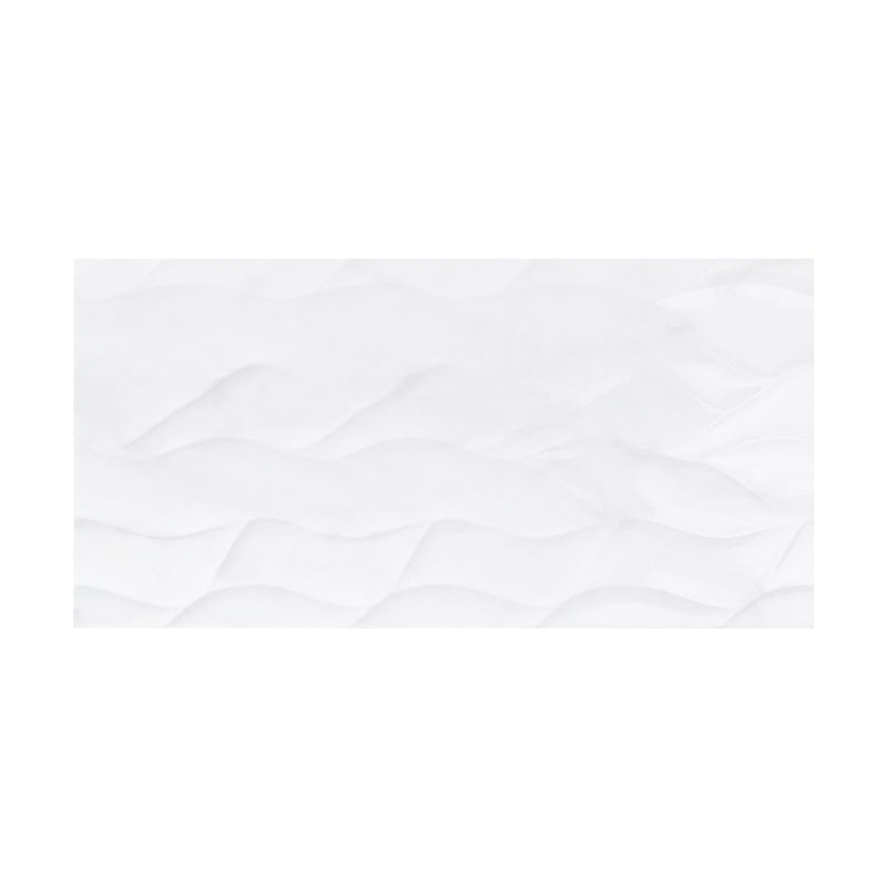 Terreno Glossy White Pitch, 12" x 24" Ceramic Tile | Wall Tile