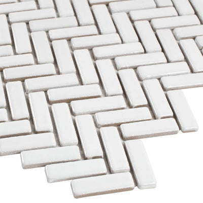 Tilt Plaster, Herringbone | Anthology Ceramic Backsplash Tile