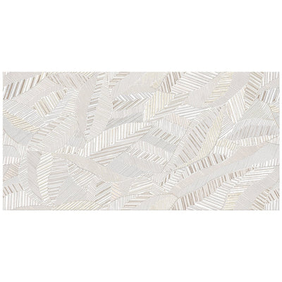 Tinsel White Leaf, 24" x 48" - Porcelain Tile