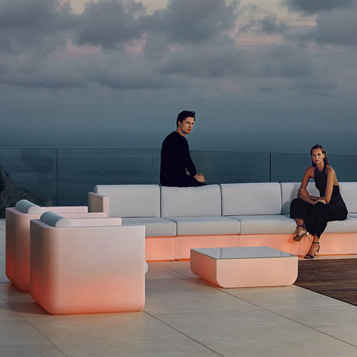 ULM OTTOMAN, White, 54133-WHITE | Vondom Patio Furniture