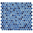 Ultramarine Blue, Penny Round Mosaic - Porcelain Tile