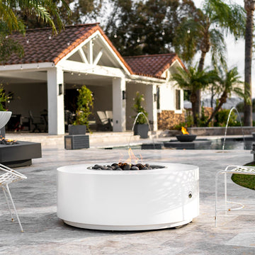 Unity Round 60" Fire Table, Powder Coated Metal | Outdoor Fire Pit