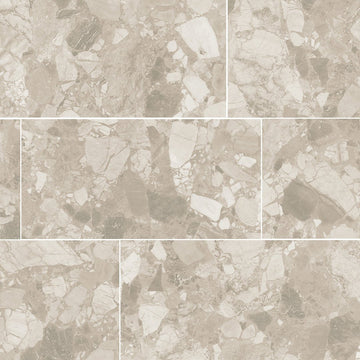 Venice Cream, 12" x 24" Porcelain Tile | Terrazzo-Look Floor Tile
