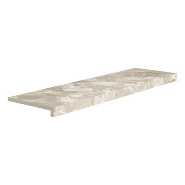 Venice Cream, 24" x 48" Porcelain Pool Coping | Terrazzo-Look Coping