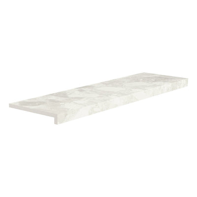 Venice White, 24" x 48" Porcelain Pool Coping | Terrazzo-Look Coping