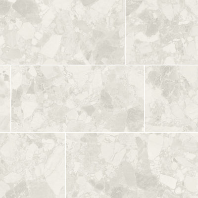 Venice White, 24" x 48" Porcelain Tile | Terrazzo-Look Floor Tile
