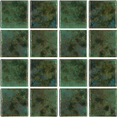 Verde, 3" x 3" | JOYA-301 | Fujiwa Porcelain Pool Tile