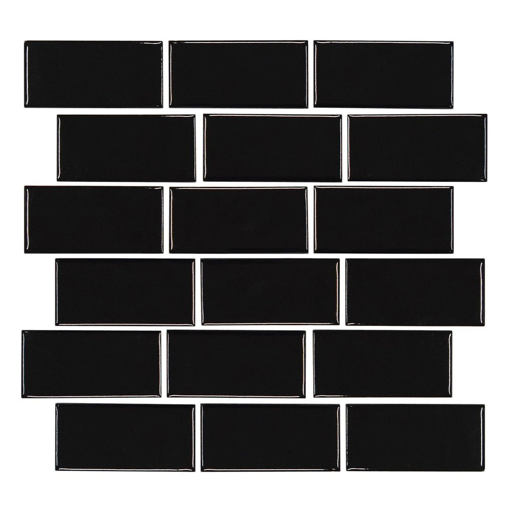 Vinta Black, 2" x 4" Tile | VINTA-240 | Fujiwa Porcelain Subway Tile