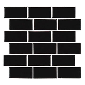 Vinta Black, 2" x 4" Tile | VINTA-240 | Fujiwa Porcelain Subway Tile