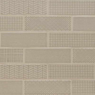 Warm Concrete 3D Mix, 4" x 12" Ceramic Tile | Kitchen and Wall Tile