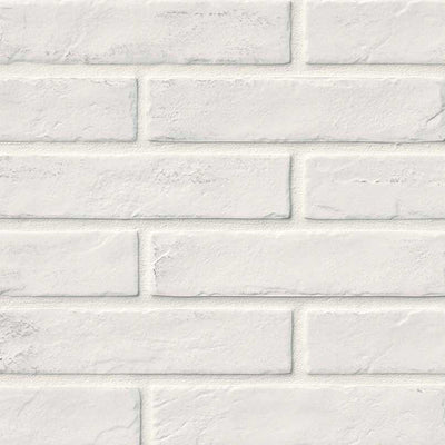 White Brickstone, 2" x 10" Porcelain Tile | NCAPWHIBRI2X10 | MSI