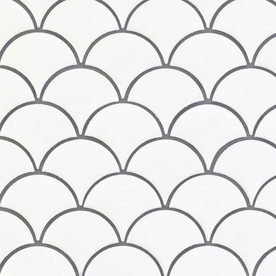 White, Fish Scale Mosaic | Porcelain Tile | SMOT-PT-RETBIA-SCALOP