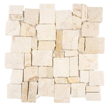 White Flat Stone Tile | Hopscotch Series | Natural Stone Mosaics