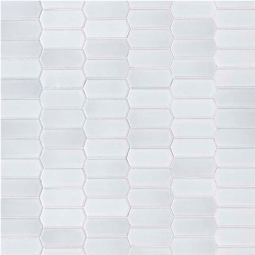White Glossy Picket Porcelain Tile | Geometric Mosaic Tile by MSI