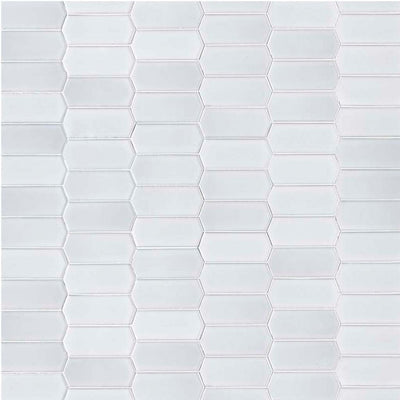 White Glossy Picket Porcelain Tile | Geometric Mosaic Tile by MSI