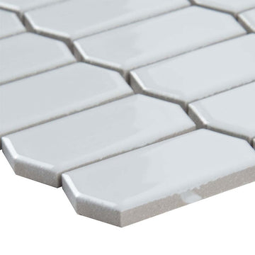 White Glossy Picket Porcelain Tile | Geometric Mosaic Tile by MSI