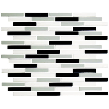 White-Gray-Black, 1/2" x 3-1/4" | LOMBO-885 | Porcelain Pool Tile
