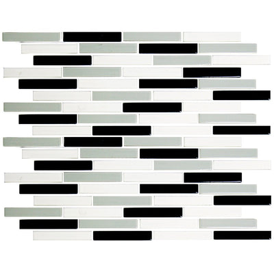 White-Gray-Black, 1/2" x 3-1/4" | LOMBO-885 | Porcelain Pool Tile