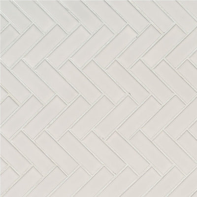 White, Herringbone Mosaic | Porcelain Tile | SMOT-PT-RETBIA-HB