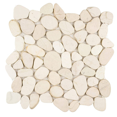White - Pebble Tile | Shaved Pebbles Series | Natural Stone Mosaics
