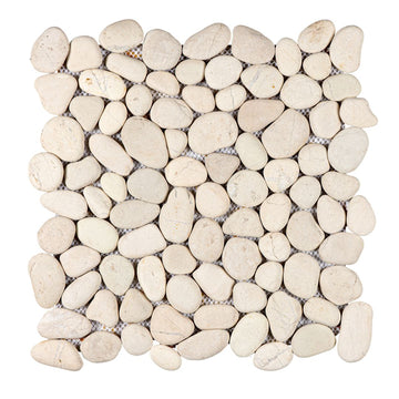 White Timor, Pebble Tile | Pebbles Series | Natural Stone Mosaics