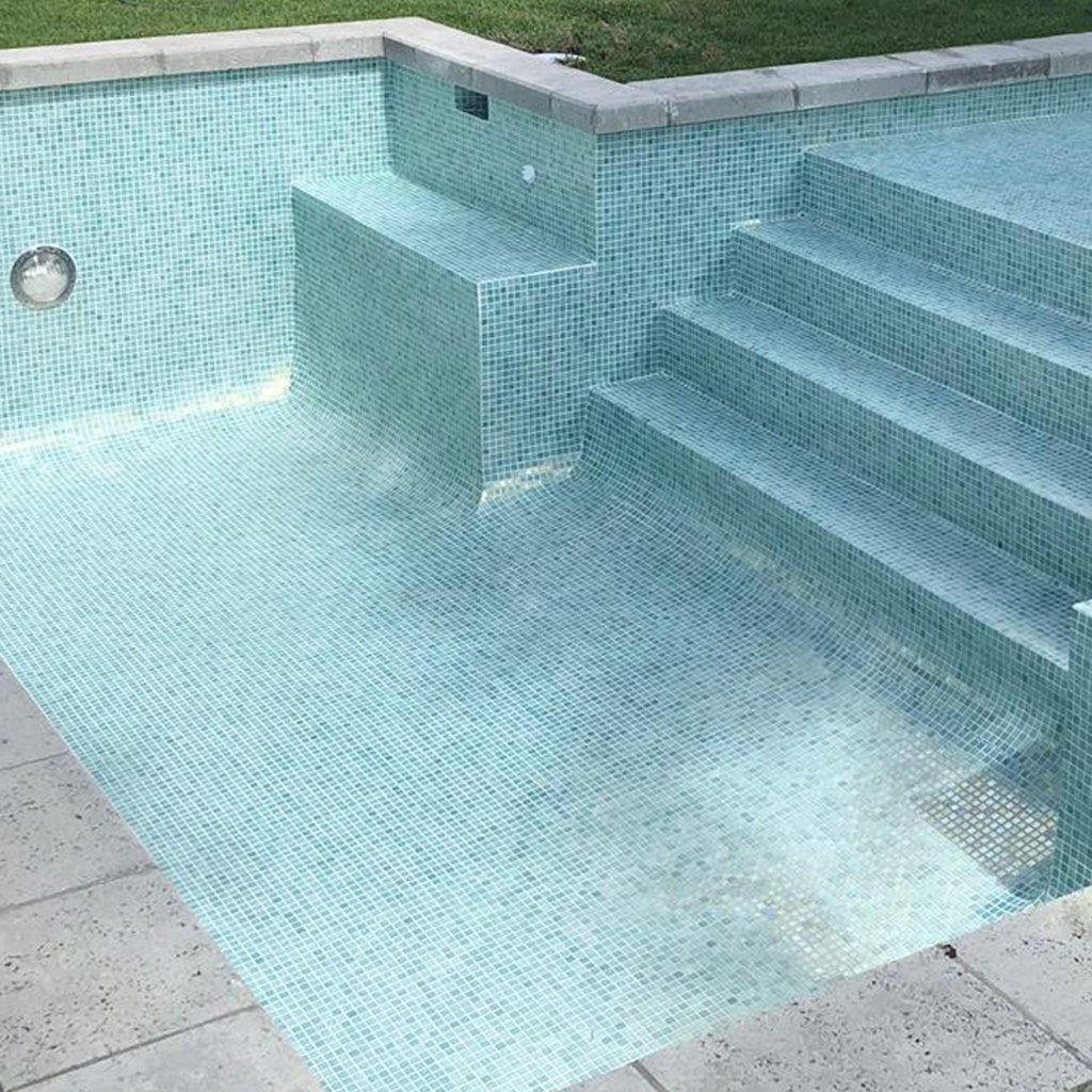 Shell Crystal Glass Pool Tile | Vidrepur