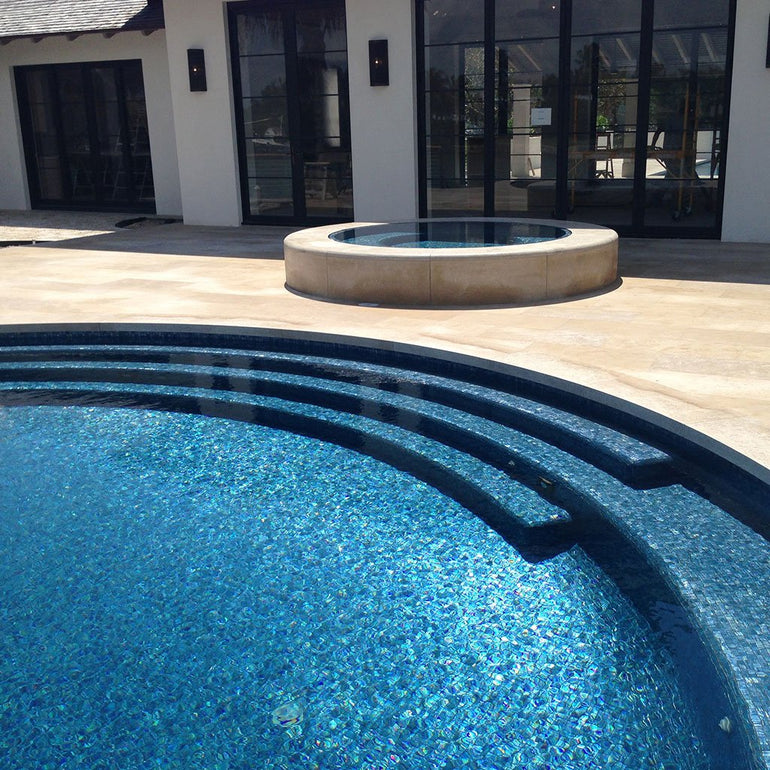 Blue Planet - Blue, 1" x 1" - Glass Tile