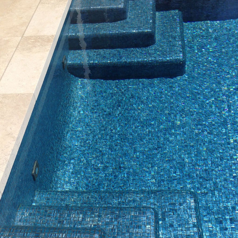 Blue Planet - Blue, 1" x 1" - Glass Tile