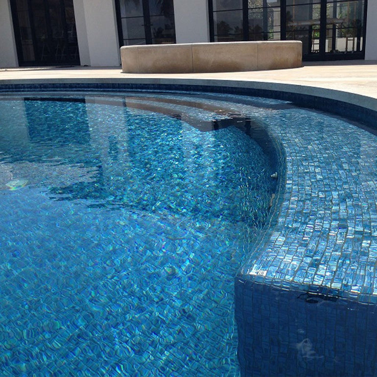 Blue Planet - Blue, 1" x 1" - Glass Tile