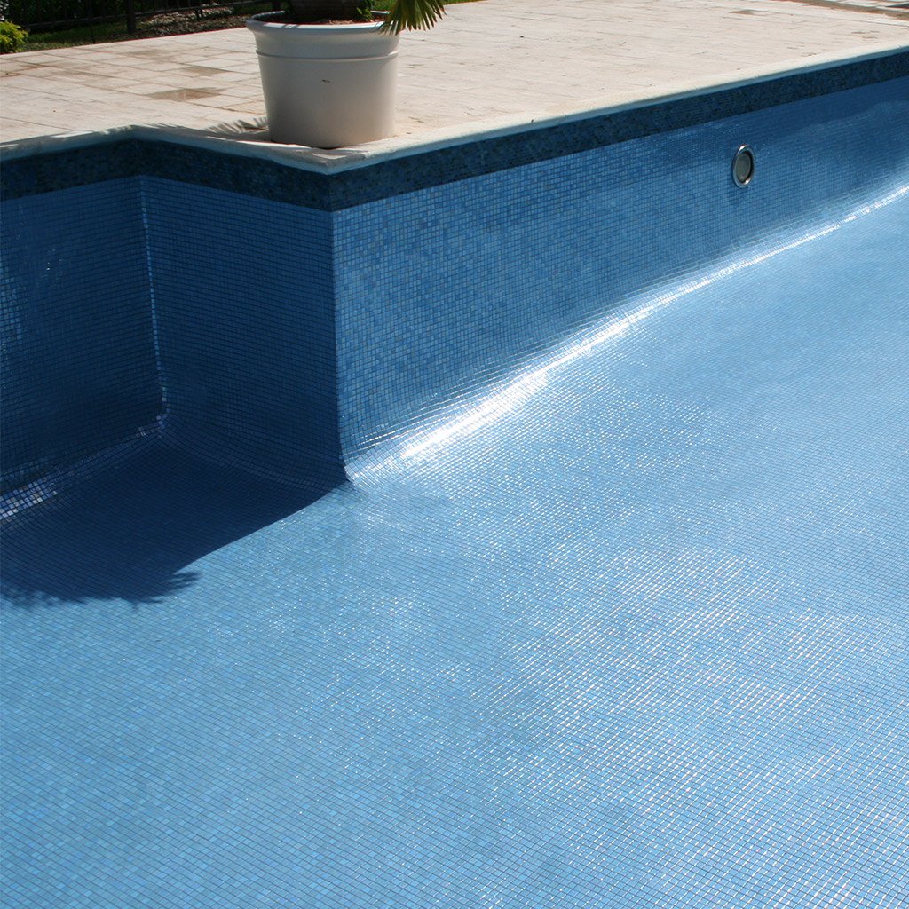 Titanium Brushed Blue Iridescent Glass Tile by Vidrepur
