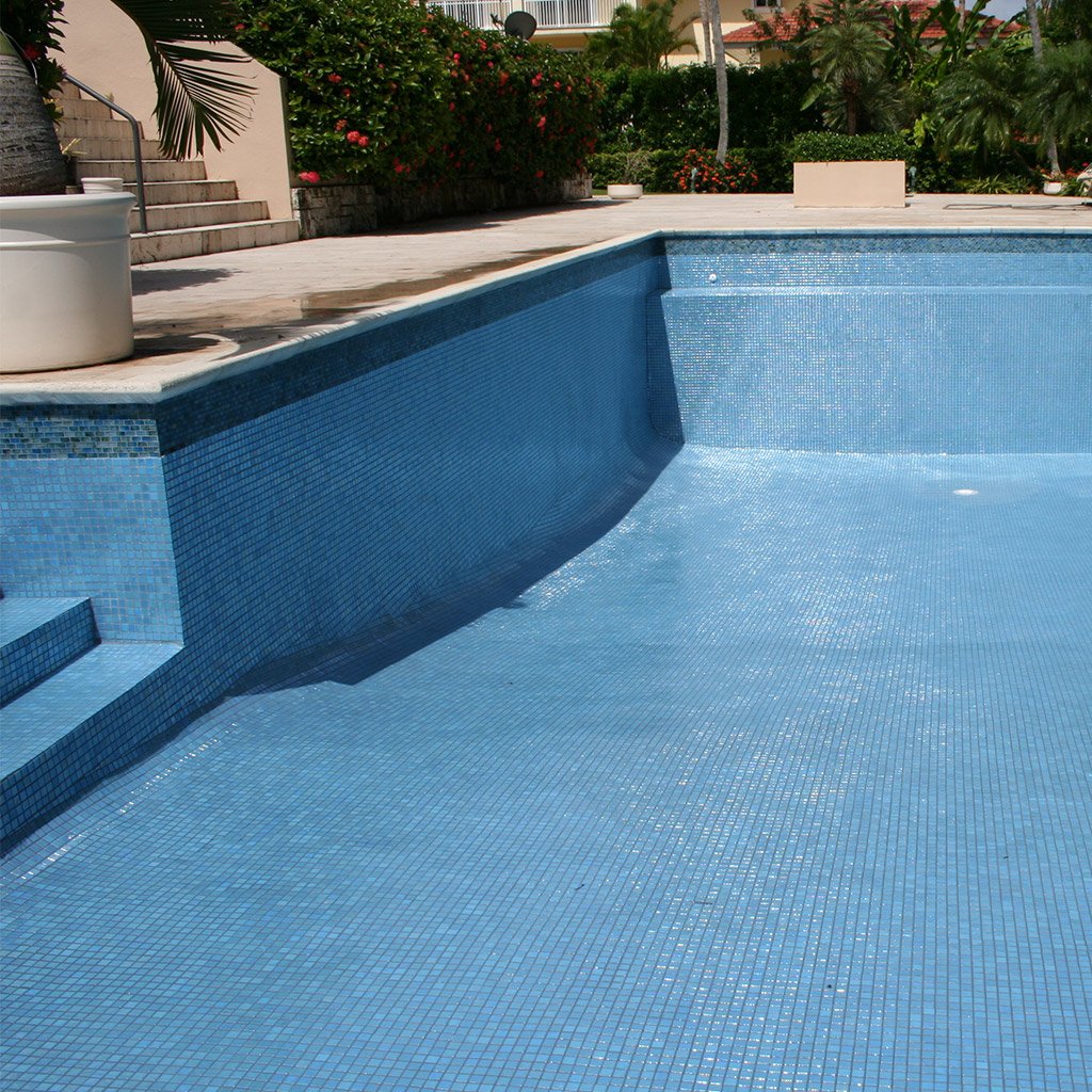 Titanium Brushed Blue Iridescent Glass Tile by Vidrepur
