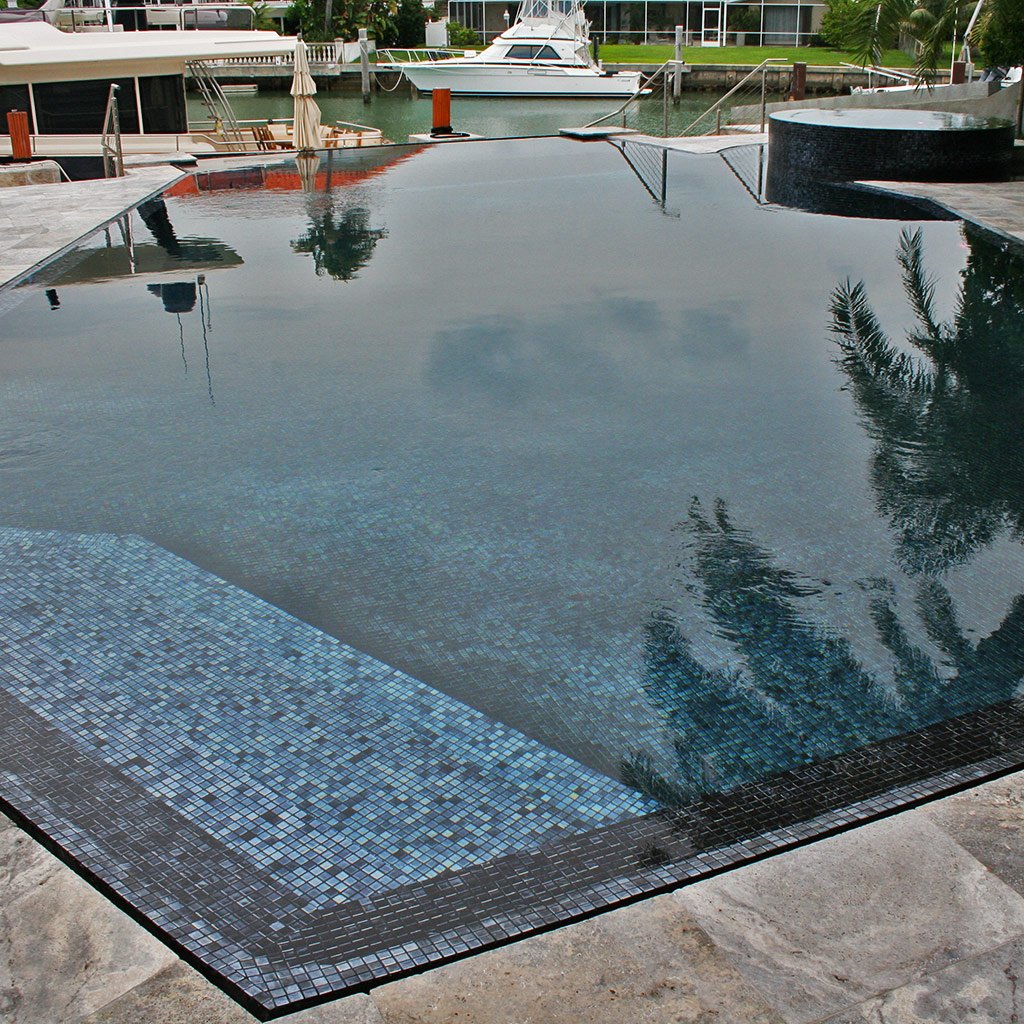 Titanium Black Iridescent Glass Tile by Vidrepur
