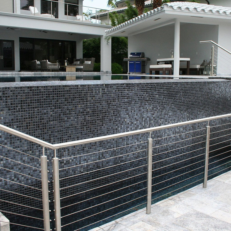 Black Iridescent, 1" x 1" - Glass Tile