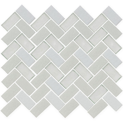 Snowfall, Herringbone Glass Tile | E12SNOWXXH | American Glass Mosaics
