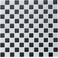 Onyx and White, 1" x 1" Checkerboard Pattern - Glass Tile