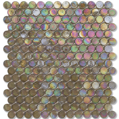 Satin Barrels, 6/8" Glass Penny Round Mosaic | Pool Tile by SICIS