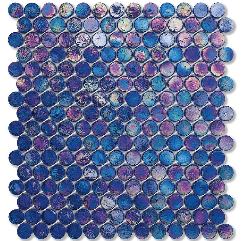 Silk Barrels, 6/8" Glass Penny Round Mosaic | Pool Tile by SICIS