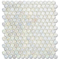 Flax Barrels, 6/8" - Glass Penny Round Mosaic