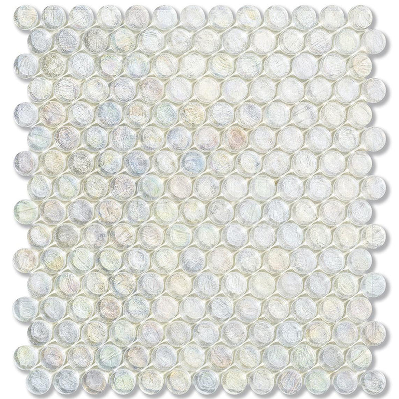 Flax Barrels, 6/8" Glass Penny Round Mosaic by SICIS