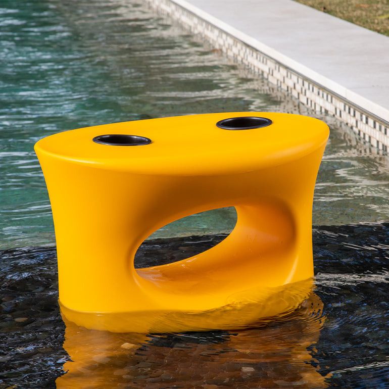Amped In-Pool Stool/Table with Black Cupholders | Pool Accessory