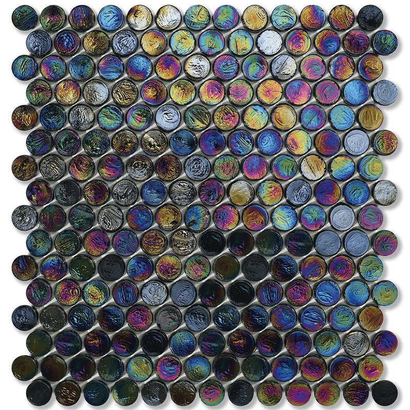 Velvet Barrels, 6/8" Glass Penny Round Mosaic | Pool Tile by SICIS