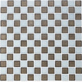 Ironstone and White, 1" x 1" Checkerboard Pattern - Glass Tile