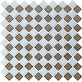 Ironstone and White, 1" x 1" Diamond Pattern - Glass Tile