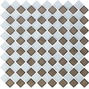 Ironstone and White, 1" x 1" Diamond Pattern - Glass Tile