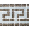 Ironstone and White, 1" x 1" Greek Key Pattern - Glass Tile